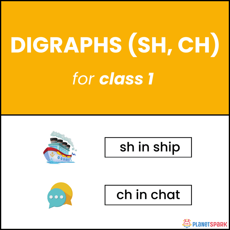 Digraphs ch, sh – Class 1 Phonics Worksheet