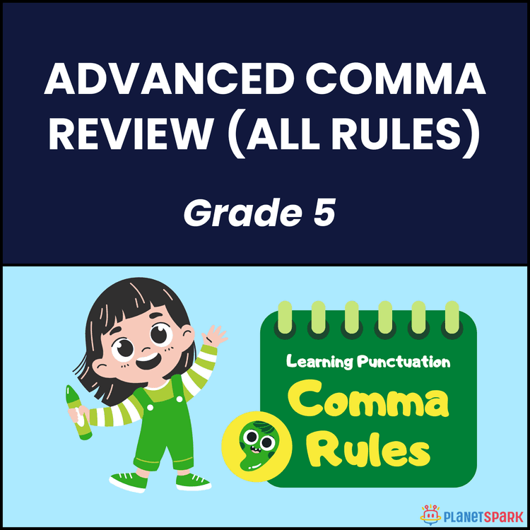 Class 5 Grammar Worksheet on Advanced Comma Rules
