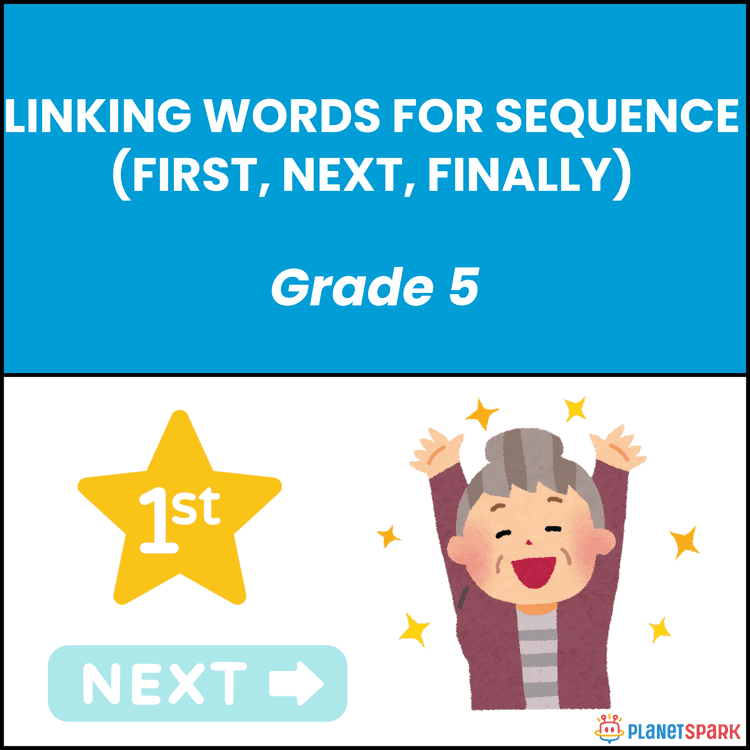 Class 5 Linking Words for Sequence Worksheet
