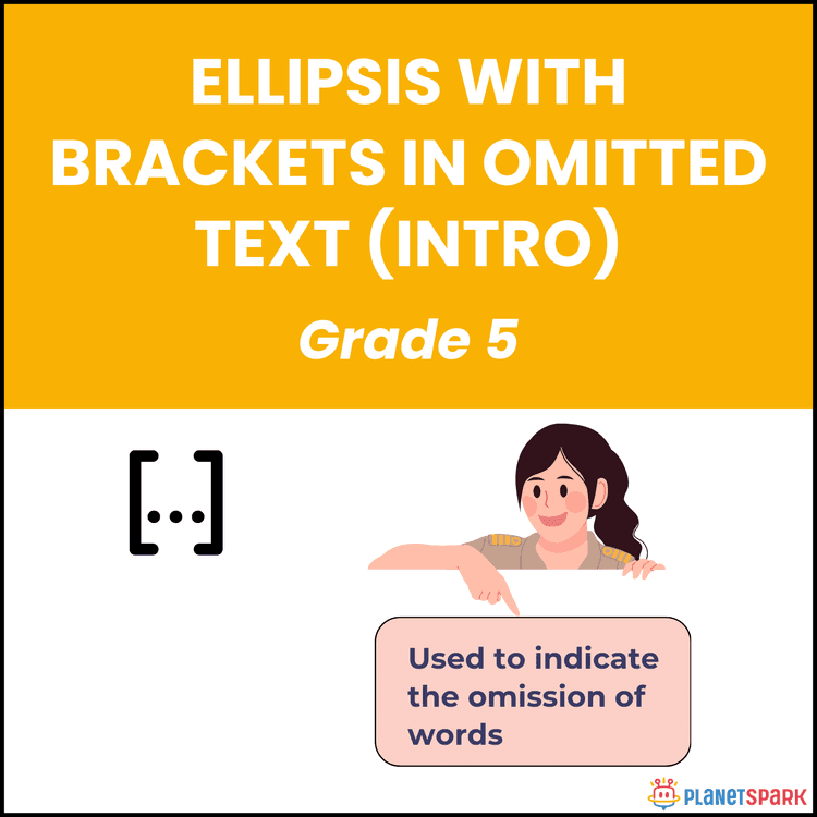 Class 5 Worksheet on Ellipses with Brackets in Text