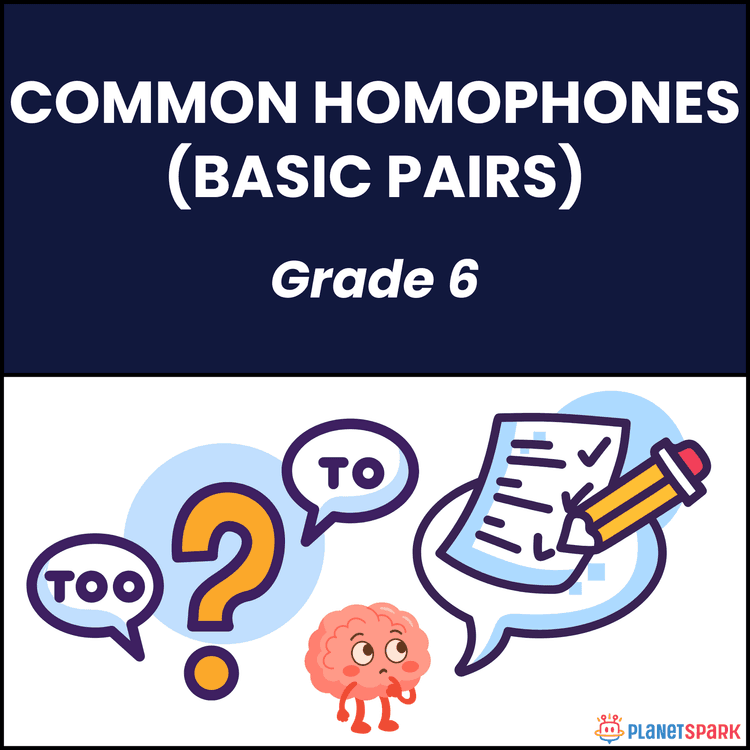 Class 6 Common Homophones Basic Pairs Worksheet