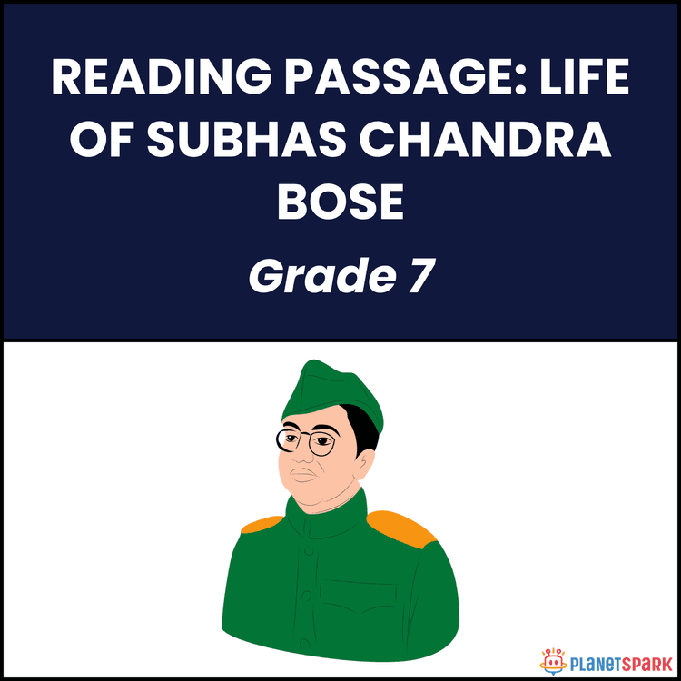 Class 7 Reading Passage on Subhas Chandra Bose